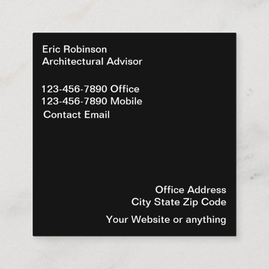 アーキテクモダンチャテーマ名刺 スクエア名刺 (裏面)