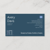 アーキテクモダント海軍とホワイトミニマリストの設計図 名刺 (裏面)