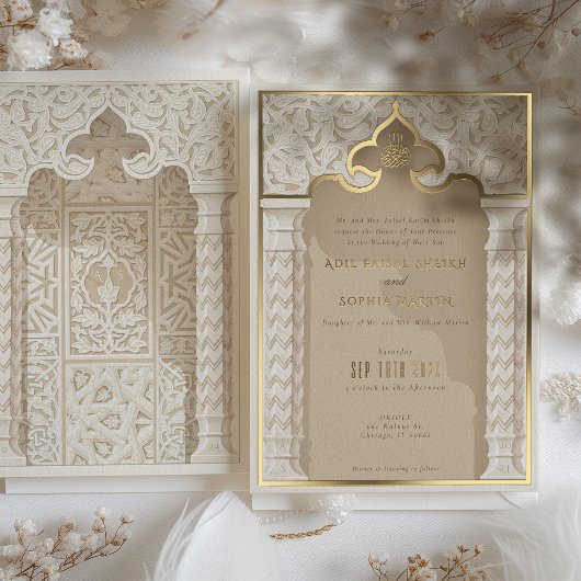 アーキテク華美チャルレース箔結婚式招待状 箔招待状