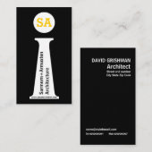 アーキテモダンクトブラック、ホワイト、イエローモノグラム 名刺 (正面/裏面)