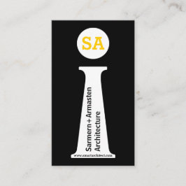 アーキテモダンクトブラック、ホワイト、イエローモノグラム 名刺