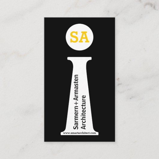 アーキテモダンクトブラック、ホワイト、イエローモノグラム 名刺 (正面)