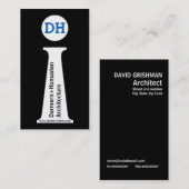 アーキテモダンクトブラック、ホワイト、ブルーモノグラム 名刺 (正面/裏面)