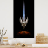 アーキディティSpブラックポスターの天使の翼の剣 ポスター (キッチン)