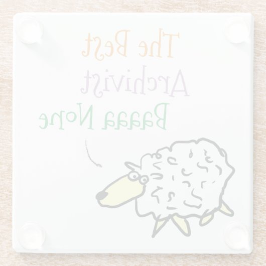 アーキビストのガラスのコースターのための羊デザイン ガラスコースター (裏面)