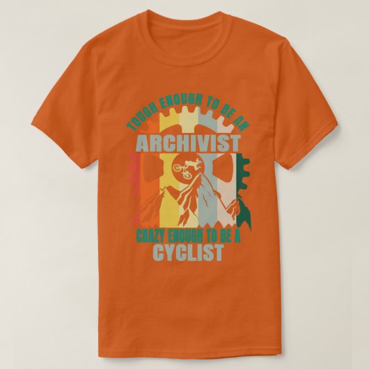 アーキビストバイクもしくは自転車に乗る人デザイン Tシャツ (デザイン正面)