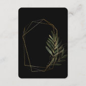 アーキモダンッドブラック金ゴールド結婚ズ植物学テーマ エンクロージャーカード (裏面)