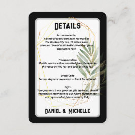 アーキモダンッドブラック金ゴールド結婚ズ植物学テーマ エンクロージャーカード