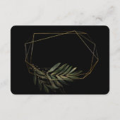 アーキモダンッドブラック金ゴールド結婚ズ植物学テーマ エンクロージャーカード (裏面)