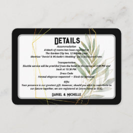 アーキモダンッドブラック金ゴールド結婚ズ植物学テーマ エンクロージャーカード