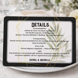 アーキモダンッドブラック金ゴールド結婚ズ植物学テーマ エンクロージャーカード