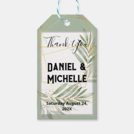 アーキモダンッドブラック金ゴールド結婚ズ植物学テーマ ギフトタグ