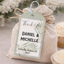 アーキモダンッドブラック金ゴールド結婚ズ植物学テーマ ギフトタグ