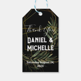 アーキモダンッドブラック金ゴールド結婚ズ植物学テーマ ギフトタグ