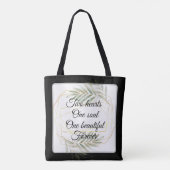 アーキモダンッドブラック金ゴールド結婚ズ植物学テーマ トートバッグ (裏面)