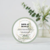 アーキモダンッドブラック金ゴールド結婚ズ植物学テーマ 招待状 (スタンド正面)