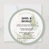 アーキモダンッドブラック金ゴールド結婚ズ植物学テーマ 招待状 (正面)