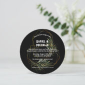 アーキモダンッドブラック金ゴールド結婚ズ植物学テーマ 招待状 (スタンド正面)