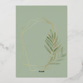 アーキモダンッドブラック金ゴールド結婚ズ植物学テーマ 箔招待状 (裏面)