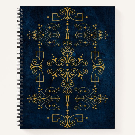 アーキ王室のーンSigil - Midnightで金ゴールドが花開く ノートブック (正面)