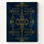 アーキ王室のーンSigil - Midnightで金ゴールドが花開く ノートブック (裏面)