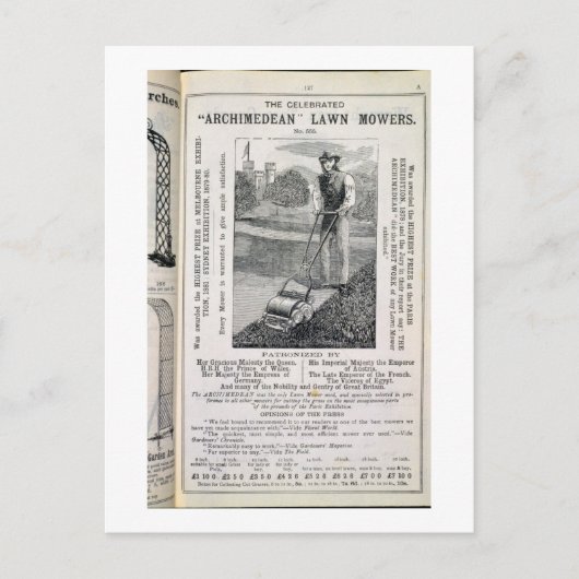 アーキ祝メディーン芝刈り機 ポストカード (正面)