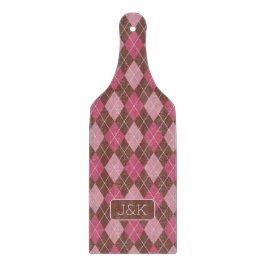 アーギルゴルフパターンドピンク&ブラウンカスタムハーフ&ハーフ カッティングボード