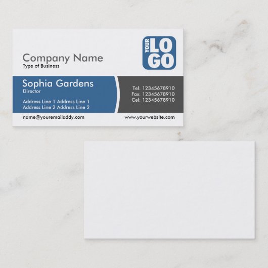 アークによって分けられるバンド-砂漠の青ロゴ 名刺 (正面/裏面)