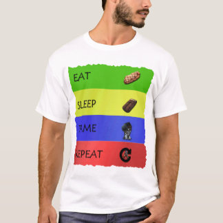 アークサバイバル進化食べ睡眠テメリピート Tシャツ