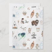 アークティックアドベンチャースノーグローブ誕生日 招待状 (裏面)