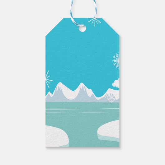 アークティックアニマルズオンダーランドファースト誕生日ラベル ギフトタグ (裏面)