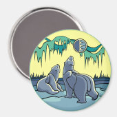 アークティックアート冷蔵庫用マグネットポーラベアアートギフト マグネット (正面/裏面)