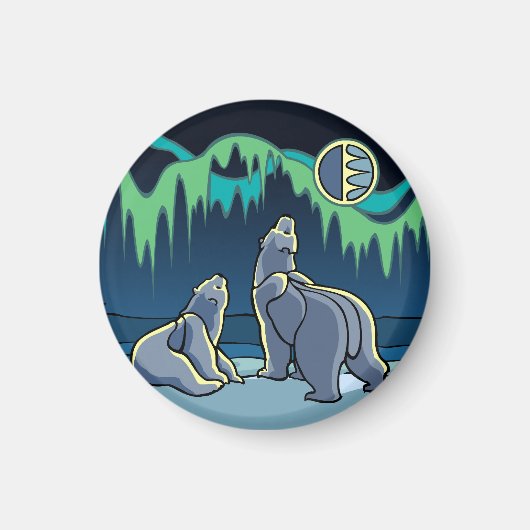 アークティックアート冷蔵庫用マグネットポーラベアアートギフト マグネット (正面)