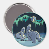 アークティックアート冷蔵庫用マグネットポーラベアアートギフト マグネット (正面/裏面)