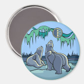 アークティックアート冷蔵庫用マグネットポーラベアアートギフト マグネット (正面/裏面)