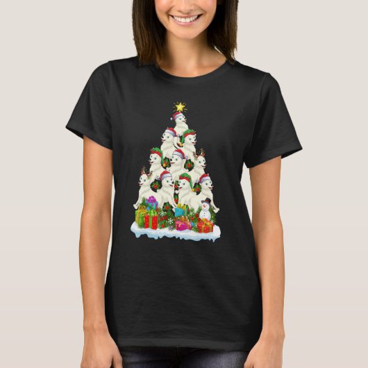 アークティックウルフクリスマスホリデーアークティッククリスマスツリー Tシャツ (正面)