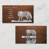 アークティックウルフワイルドライフレザーエフェクト名刺 名刺 (正面/裏面)