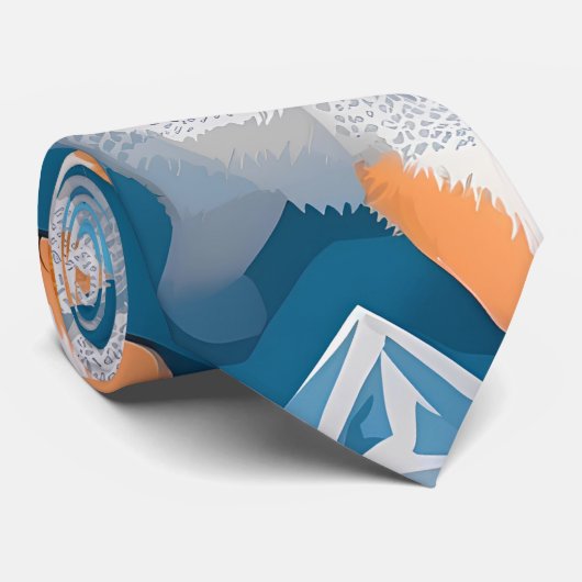 アークティックウルフ幾何カラフル型カスタム ネクタイ (ロール)