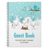 アークティックキツネウィンターベビーシャワーゲストブック ノートブック (正面)