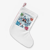 アークティッククリスマスストッキング | かわいいペンギンDJ スモールクリスマスストッキング (正面 (吊り時))