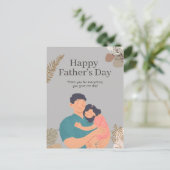 アークティックグレークラウンイラストレーションハッピーファーザーの日 ポストカード (スタンド正面)
