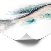 アークティックグレーリングアクアレルアート魚釣り愛好家 フォトプリント            (角)