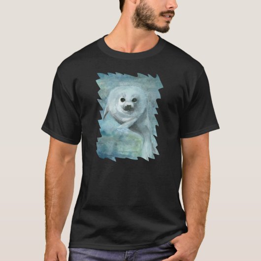 アークティックハープアザラシ野生動物アート Tシャツ (正面)