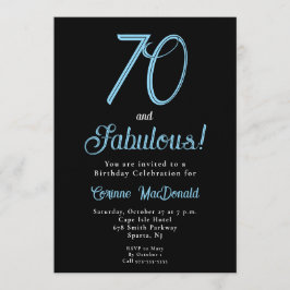 アークティックブルーのセブンティー&ファビュラスな70歳の誕生日 招待状