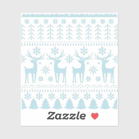 アークティックブルーフォークアートウィンターテーマ シール (シート)