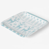 アークティックブルーフォークアートウィンターテーマ ペーパープレート (傾斜あり)