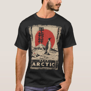 アークティックペンギン日本のレッドサンワイルドライフアート Tシャツ