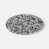 アークティックホワイト グレー ブラック カモ カモフラージュ パターン ペーパープレート (アングル)