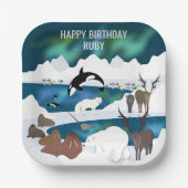 アークティックポーラベアトナディアヴァルスオルカナルファルキツネ ペーパープレート (正面)