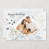 アークティック ウィンター ボタニカル フォト での楽しいホリデーシーズン シーズンカード (正面)